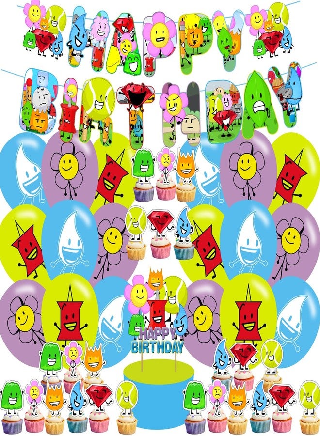 karg Battle-Dream Island Birthday Party Decoration Princess Includes Cake Toppers, Cupcake Toppers, Balloons, Banner Party Supplies Decoration For Adults Boys Girls Teens - Image 1